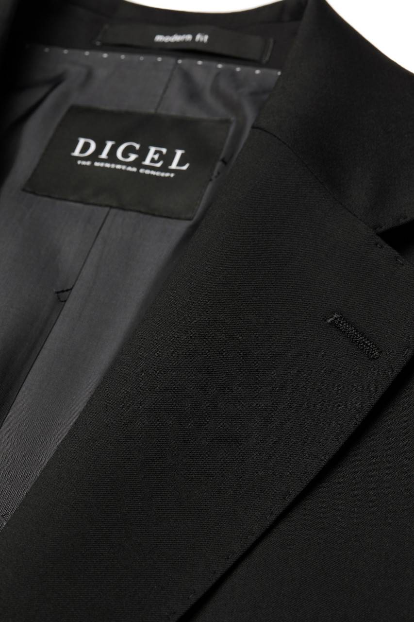 Digel Abito Nero Digel Drop Sei Modern Fit In Lana Cerruti Super 110's