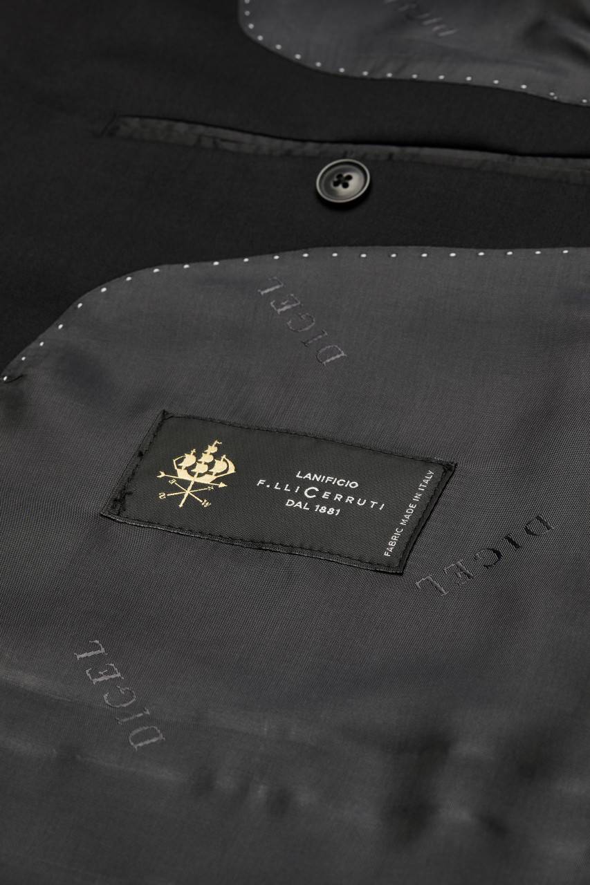 Digel Abito Nero Digel Drop Sei Modern Fit In Lana Cerruti Super 110's