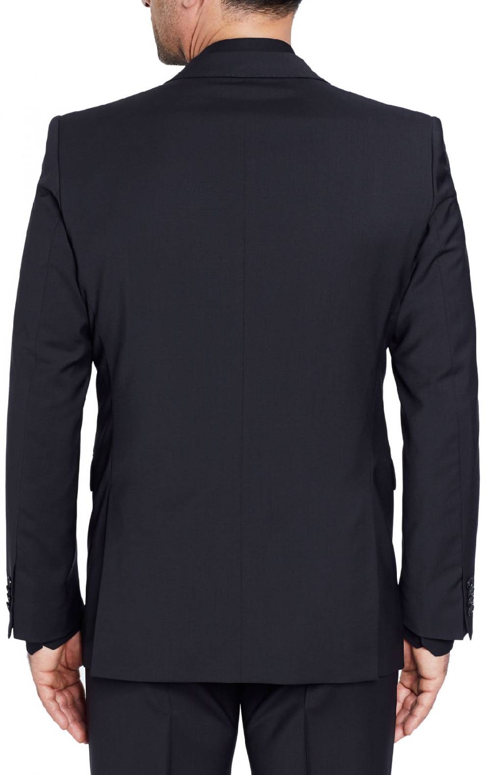 Digel Abito Nero Digel Drop Sei Modern Fit In Pura Lana Tessuto Marzotto 100's