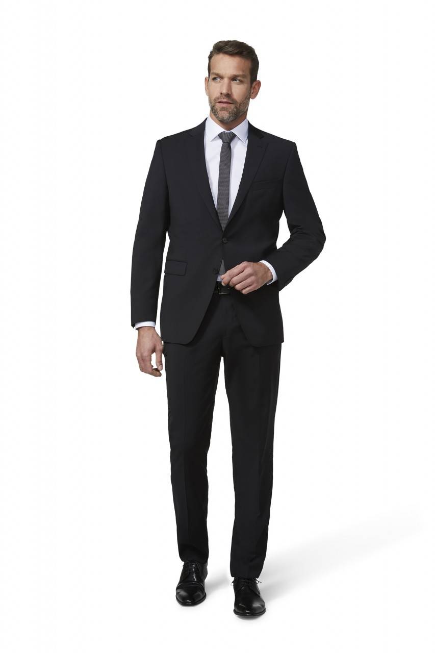 Digel Abito nero digel drop sei modern fit in pura lana vergine marzotto super 100