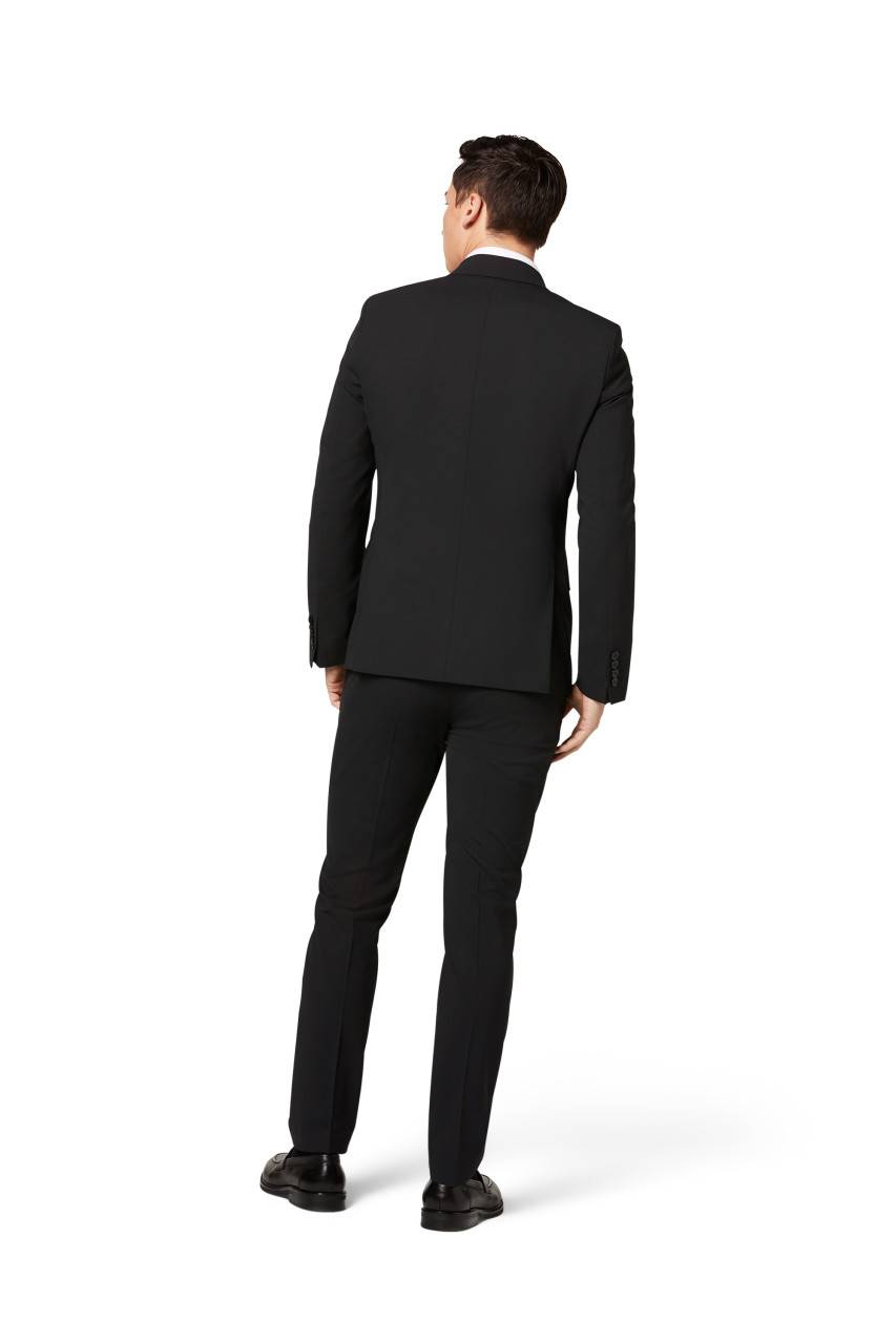 Digel Abito Nero Digel Slim Fit Doppiopetto Misto Lana Bi-stretch