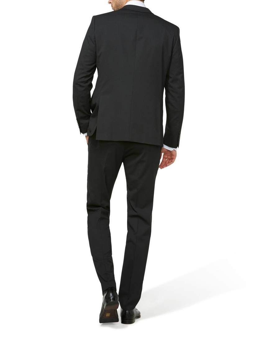 Digel Abito Nero Micro Disegno Digel Slim Fit Lana Stretch