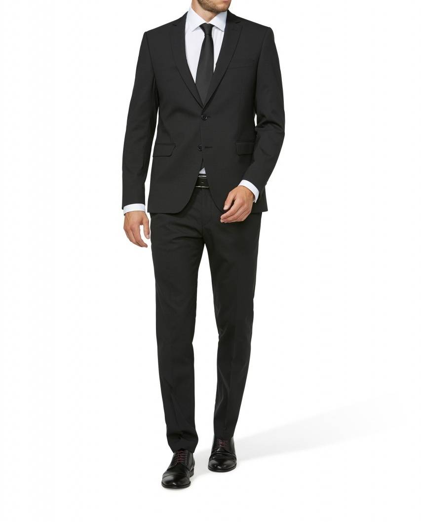 Digel Abito nero micro disegno Digel slim fit lana stretch