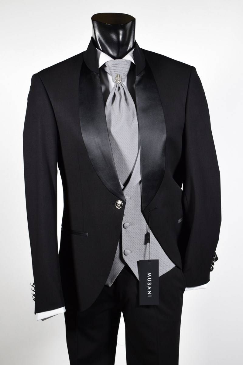 Musani Milano Cerimonia Abito Nero Musani Cerimonia Modello Coreano Slim Fit