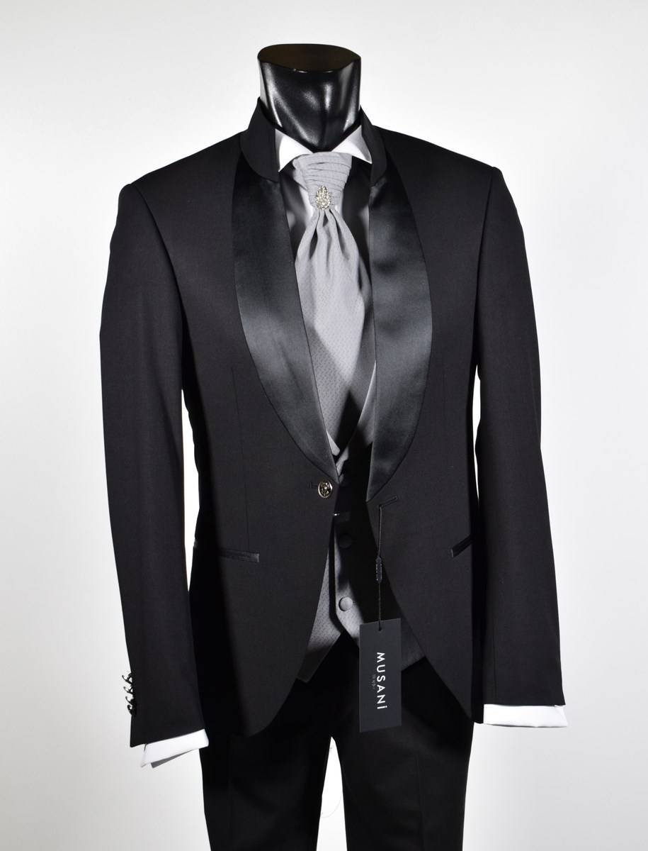 Musani Milano Cerimonia Abito Nero Musani Cerimonia Modello Coreano Slim Fit