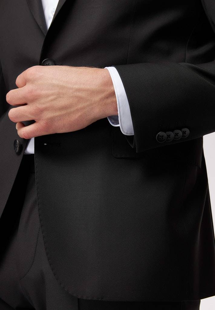 Roy Robson Abito Nero Roy Robson In Lana Cerruti Stretch Drop Sei Regular Fit