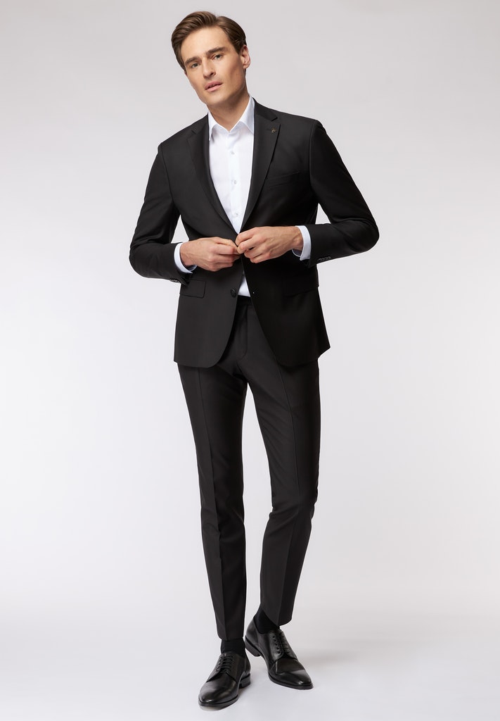 Roy Robson Abito nero roy robson in lana cerruti stretch drop sei regular fit