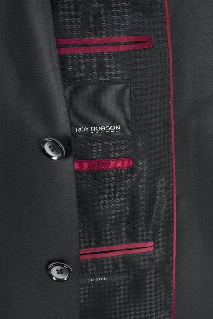 Roy Robson Abito Nero Slim Fit Con Gilet Roy Robson In Lana Stretch
