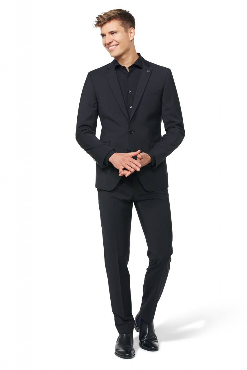 Digel Abito nero slim fit digel pura lana marzotto super 100's