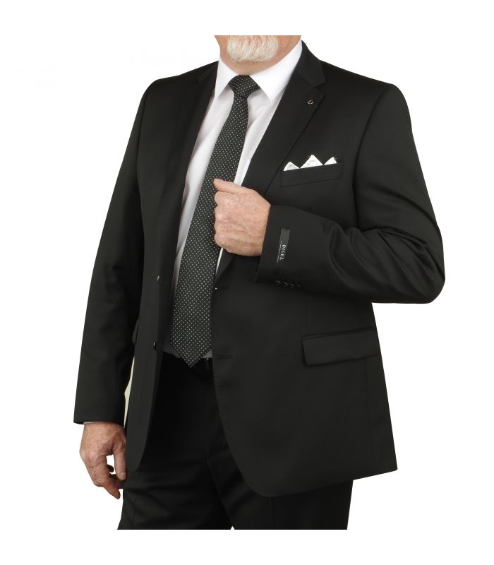 Digel Abito nero taglie forti digel pura lana reda super 110's