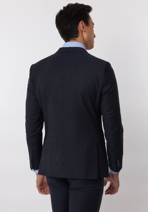 Roy Robson Abito Roy Robson Blu Micro Disegno Slim Fit Lana Merlane Idrorepellente