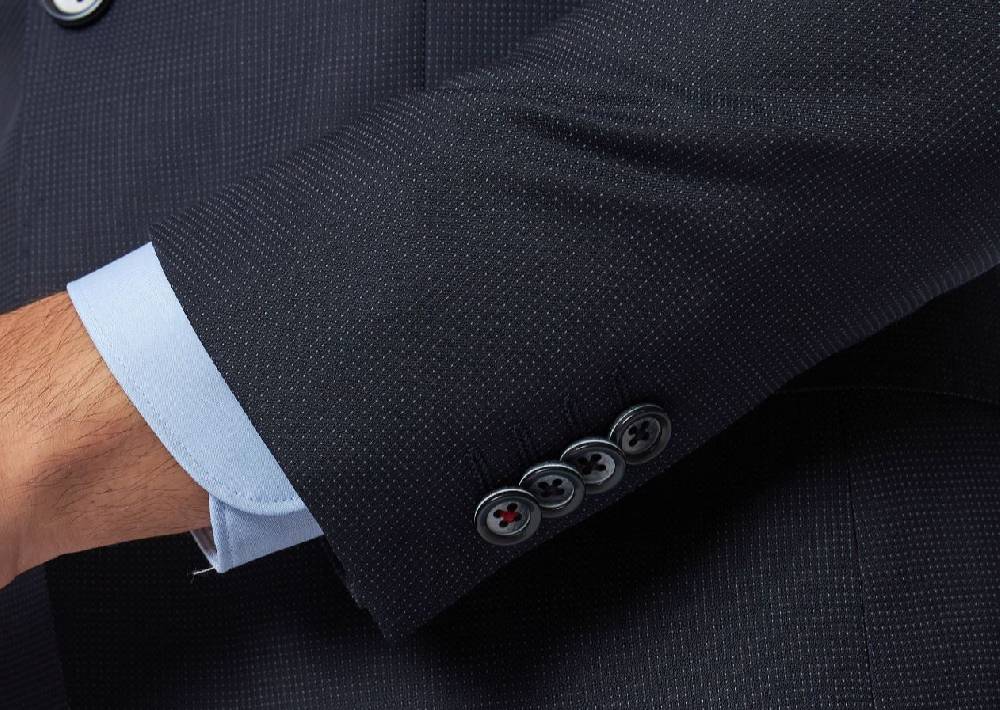 Roy Robson Abito Roy Robson Blu Micro Disegno Slim Fit Lana Merlane Idrorepellente