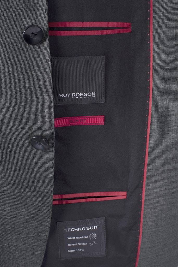 Roy Robson Abito Roy Robson Grigio Slim Fit Lana Idrorepellente