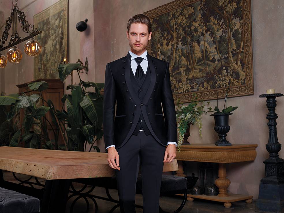 Baggi Abito slim fit baggi cerimonia modello alla coreana