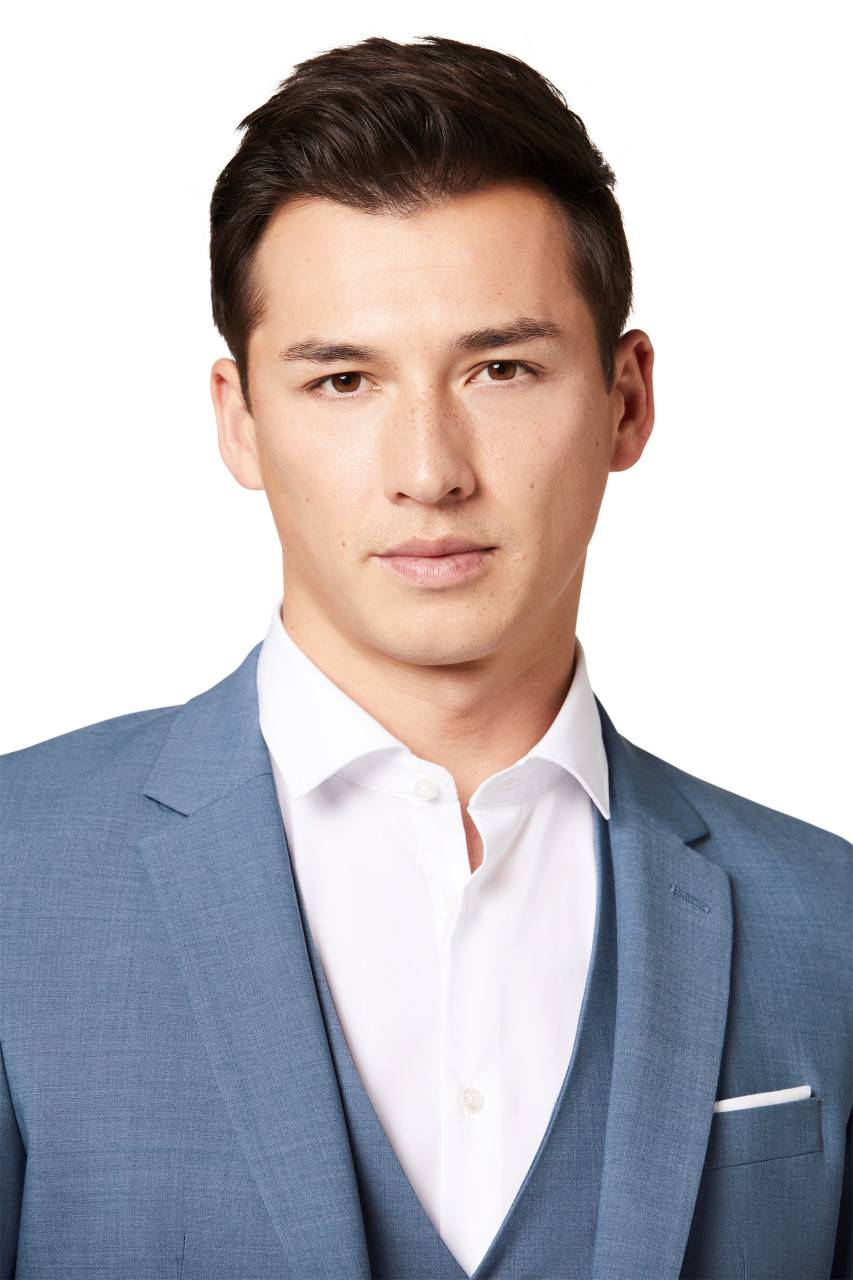 Digel Abito Slim Fit Digel Azzurro Misto Lana Bi-stretch