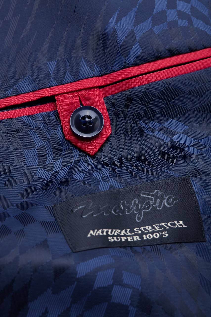 Digel Abito Slim Fit Digel Blu Marine Pura Lana Marzotto Super 100's