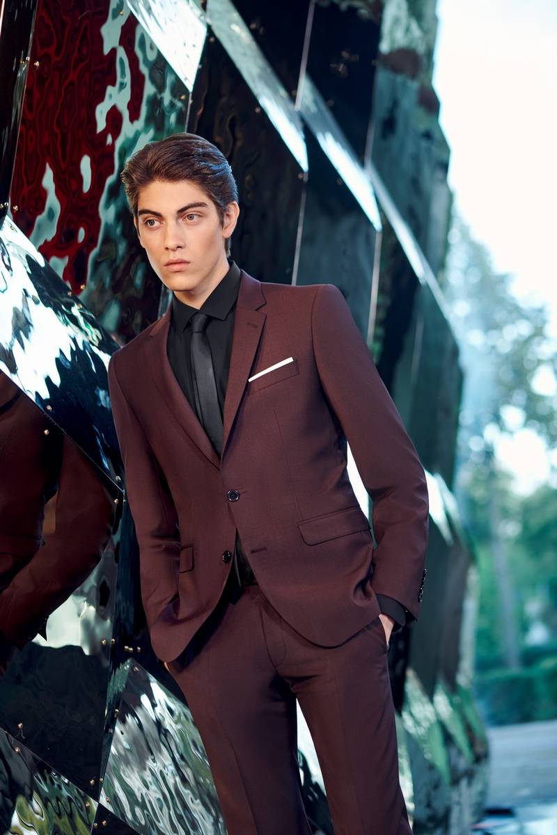 Digel Abito Slim Fit Digel Bordeaux Misto Lana Bi-stretch