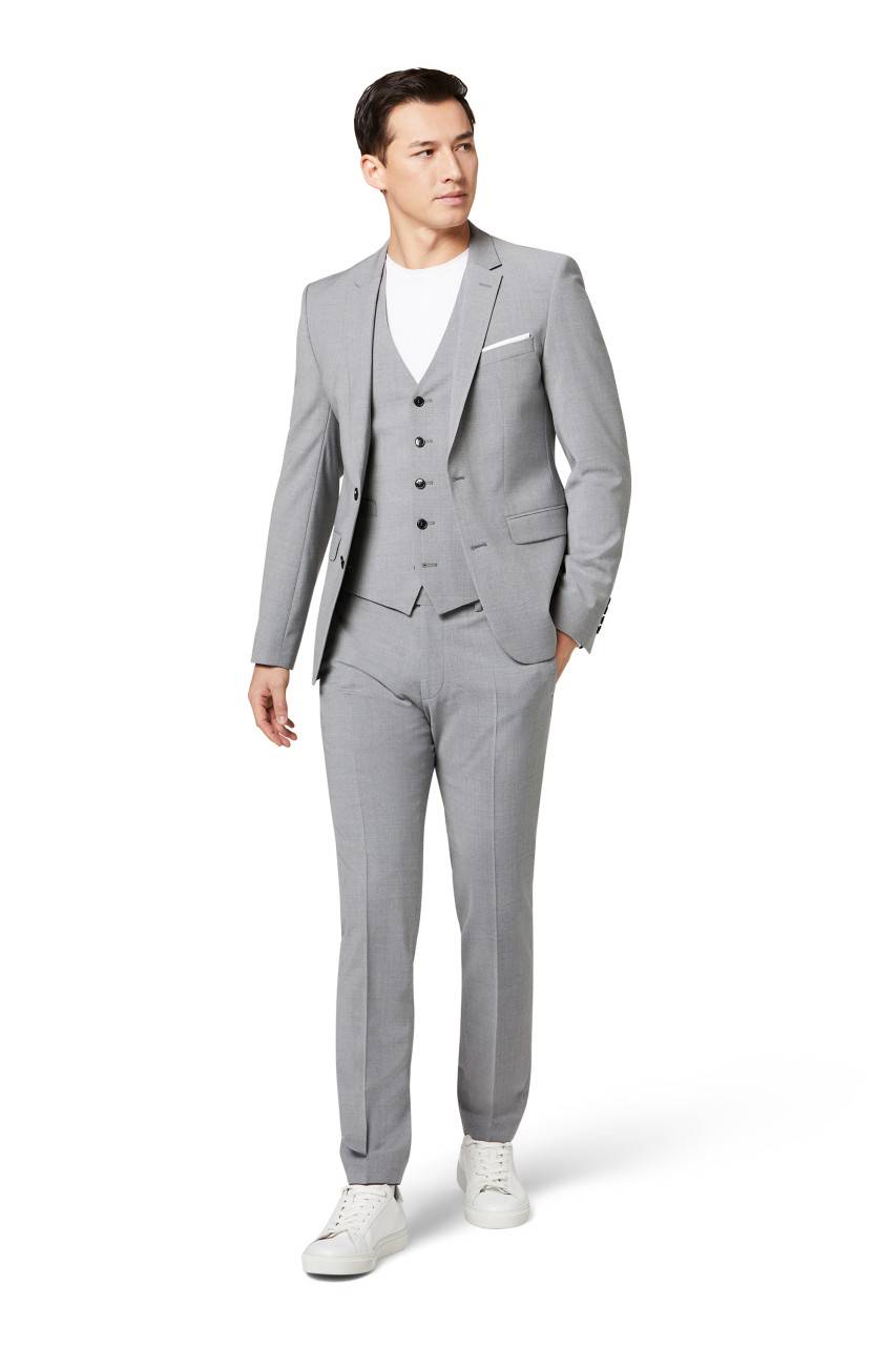 Digel Abito Slim Fit Digel Grigio Chiaro Misto Lana Bi-stretch