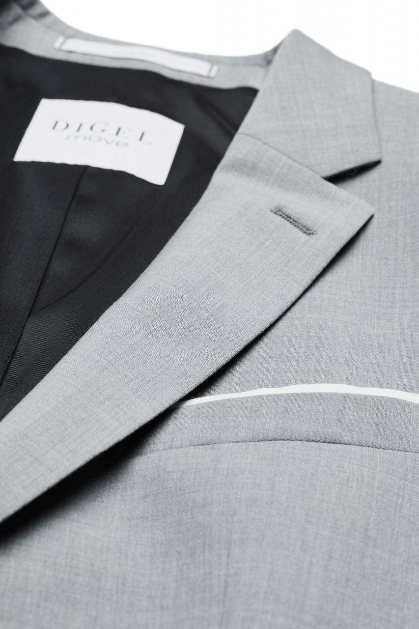 Digel Abito Slim Fit Digel Grigio Chiaro Misto Lana Bi-stretch