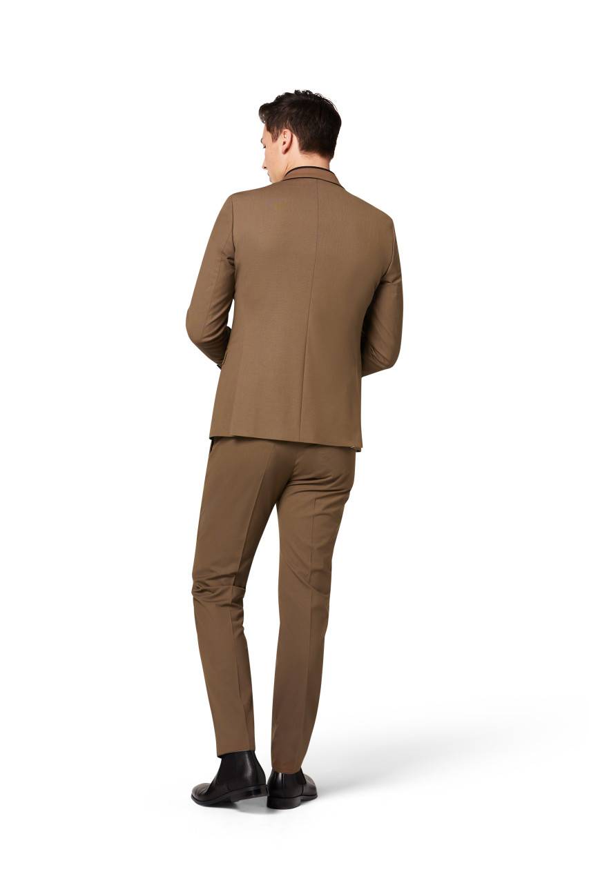 Digel Abito Slim Fit Digel Marrone Chiaro Misto Lana Bi-stretch