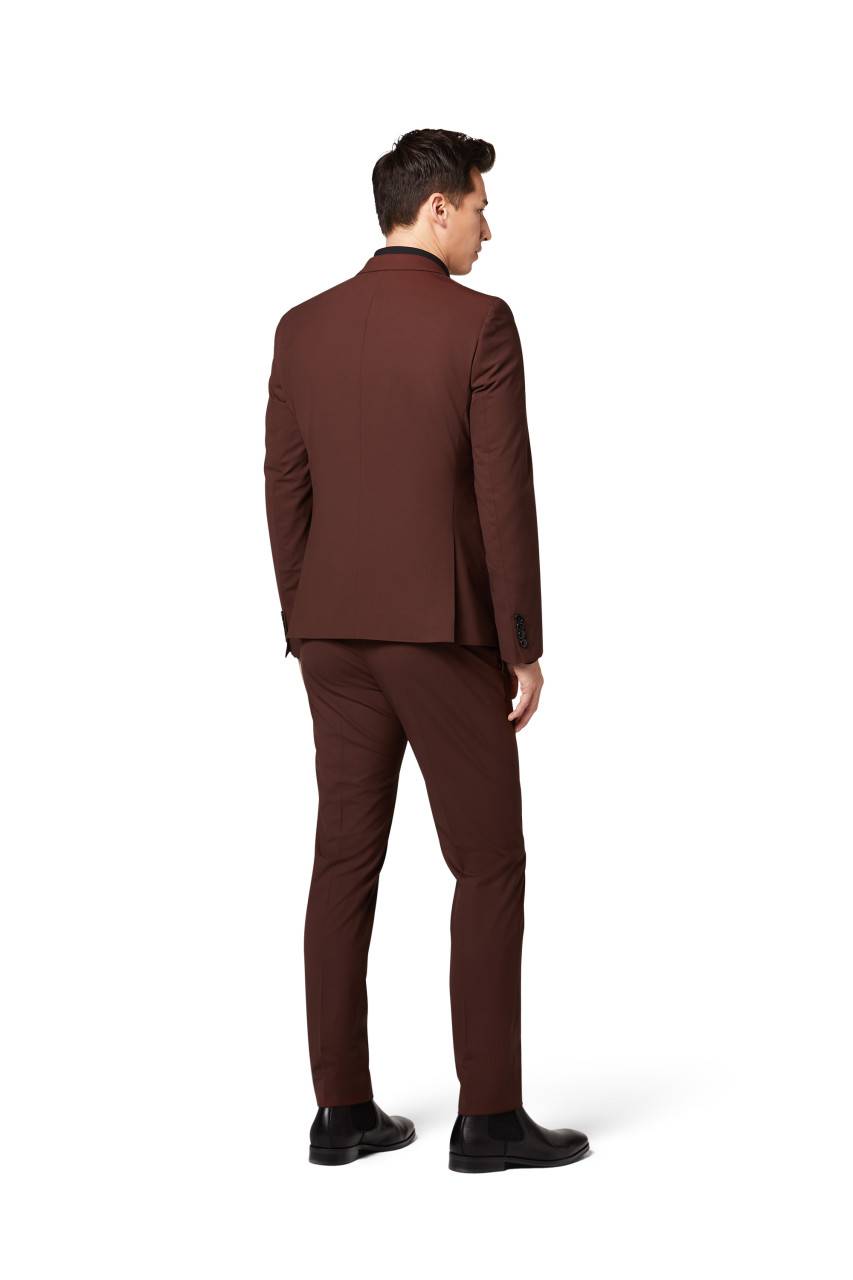 Digel Abito Slim Fit Digel Marrone Rossastro Misto Lana Bi-stretch