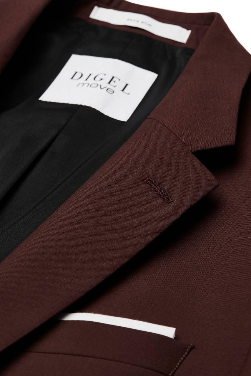 Digel Abito Slim Fit Digel Marrone Rossastro Misto Lana Bi-stretch
