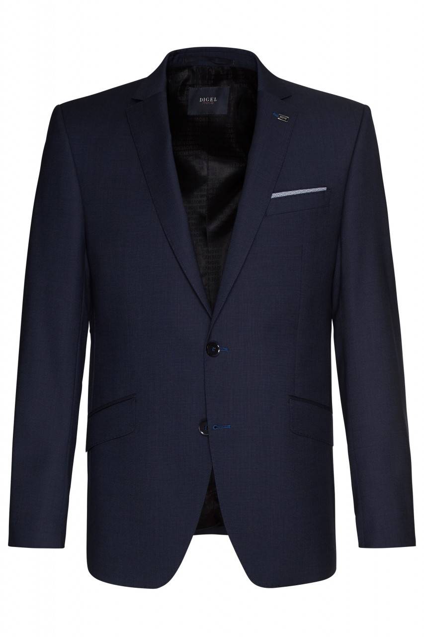 Digel Abito Slim Fit Digel Pura Lana Tollegno Super 120's Blu E Grigio