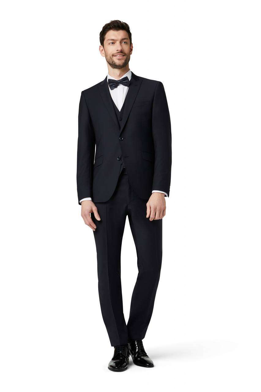 Digel Abito slim fit elegante digel blu scuro con gilet