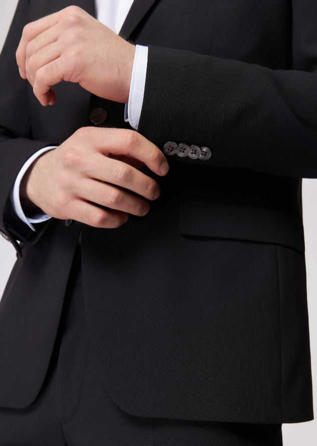 Roy Robson Abito Slim Fit Nero Roy Robson Lana Stretch