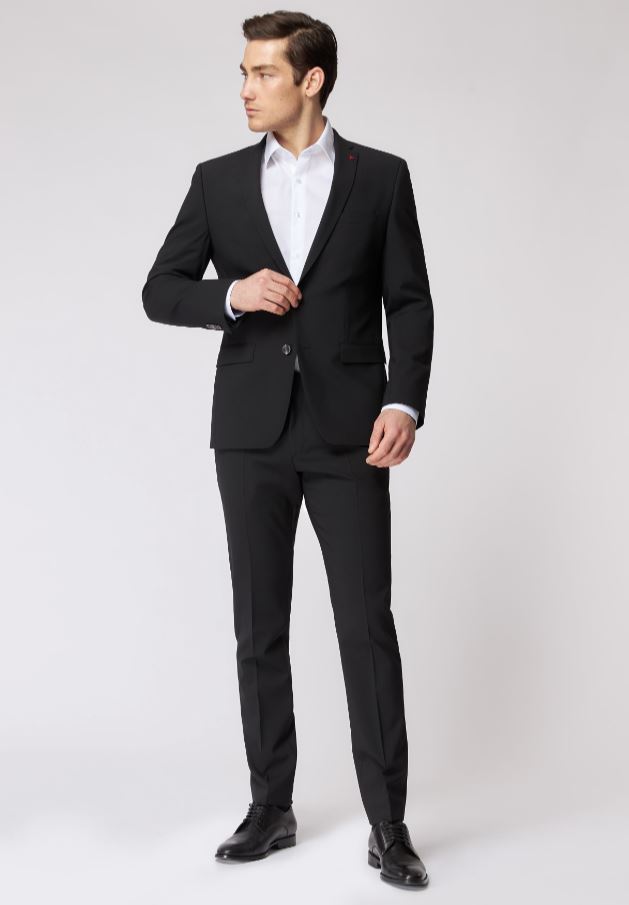 Roy Robson Abito slim fit nero roy robson lana stretch