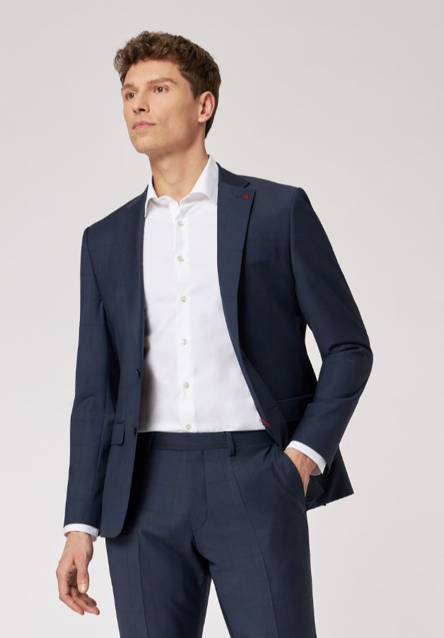 Roy Robson Abito Slim Fit Roy Robson Blu A Quadri Lana Stretch