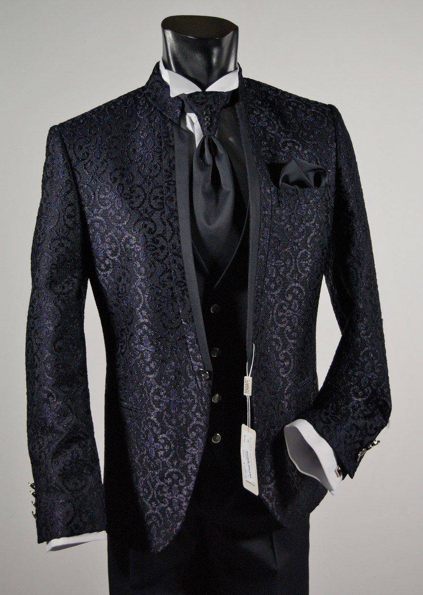 Musani Milano Cerimonia Abito Slim Fit Sposo Guru Broccato Musani Cerimonia