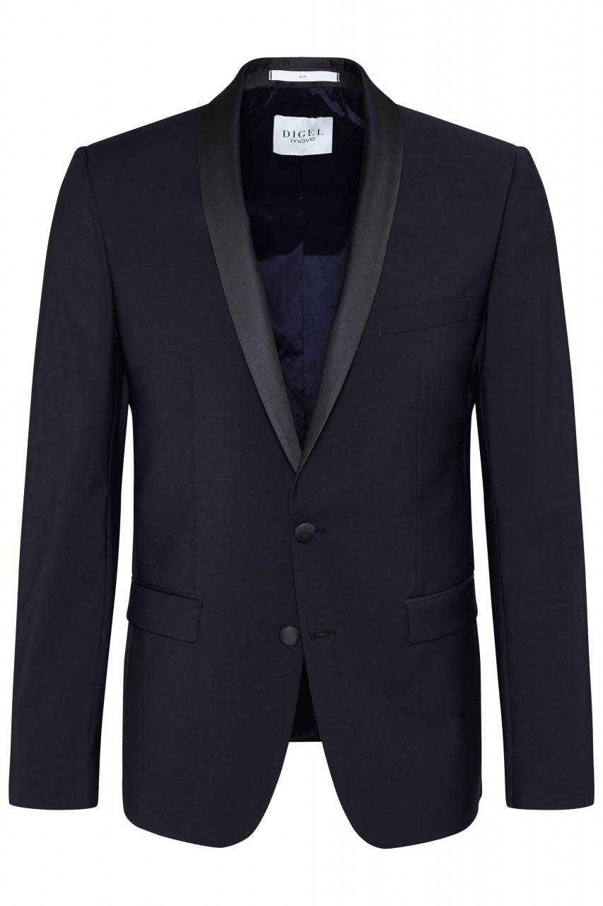 Digel Abito Smoking Blu Digel Extra Slim Fit Lana Bi-stretch