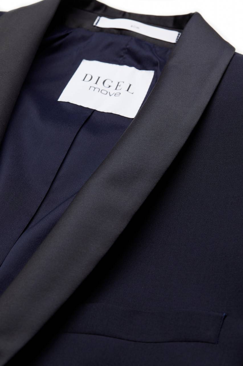 Digel Abito Smoking Blu Digel Extra Slim Fit Lana Bi-stretch