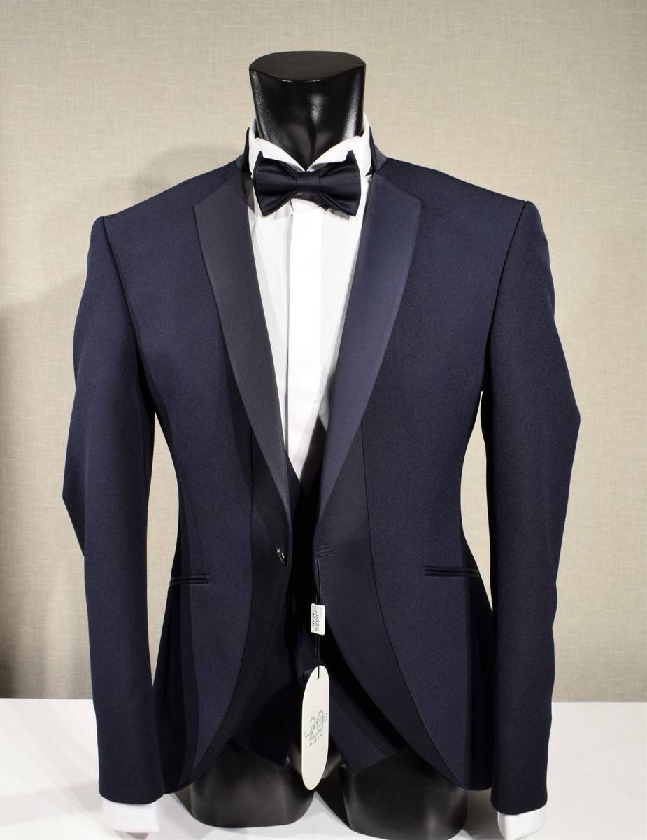 Musani Milano Cerimonia Abito Smoking Moderno Blu Musani Slim Fit