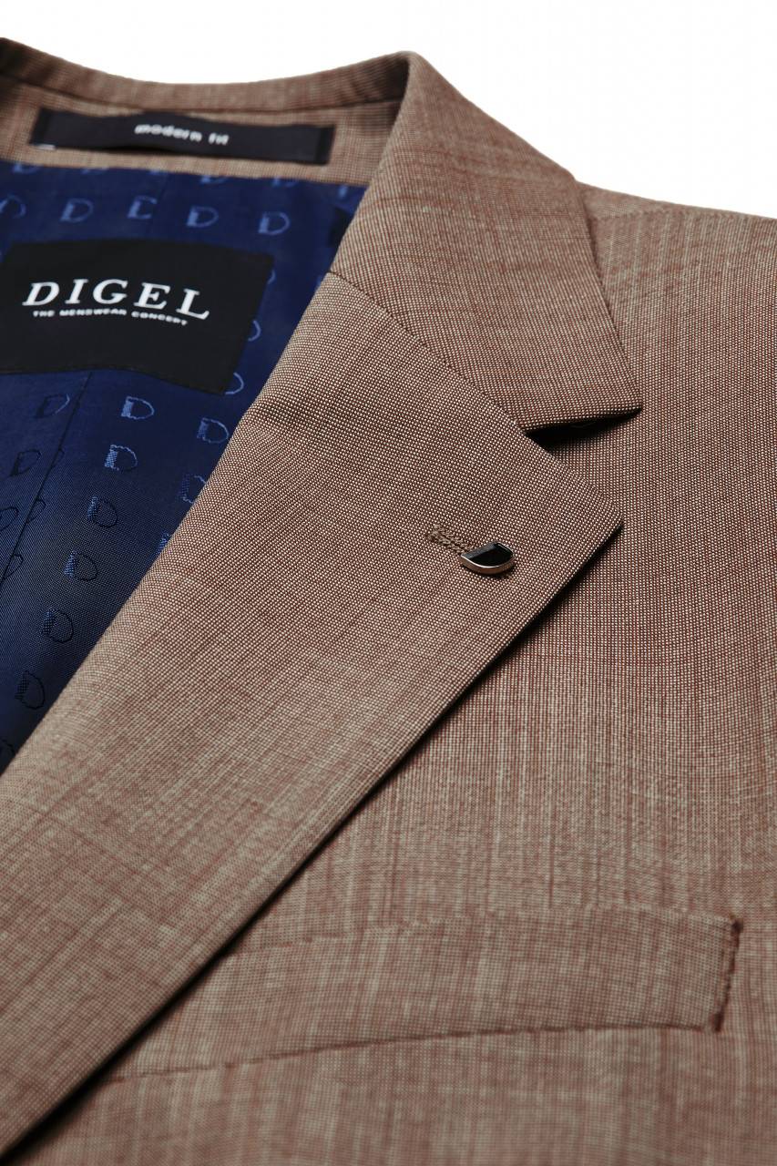 Digel Abito Tabacco Digel Lana Stretch Marzotto Drop Sei Modern Fit