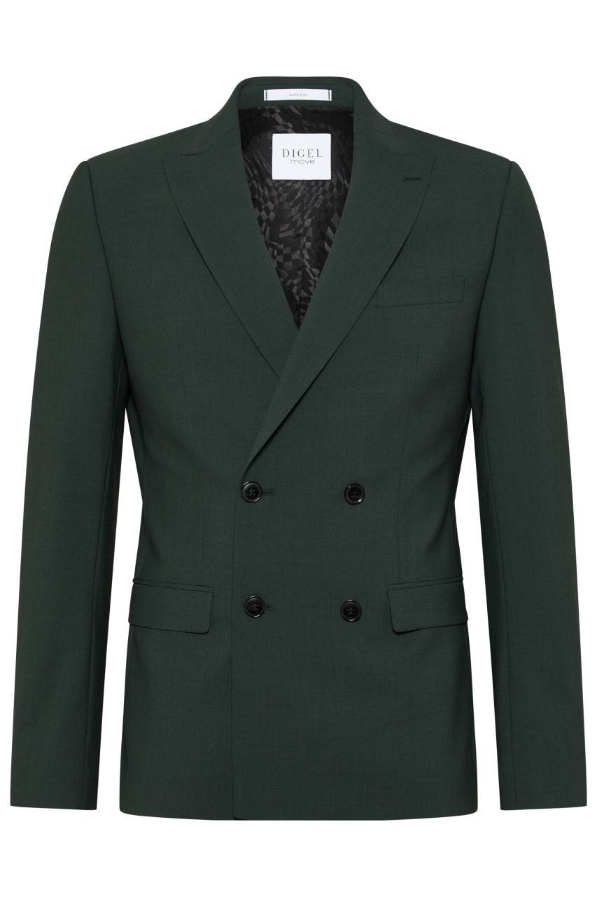 Digel Abito Verde Digel Slim Fit Doppiopetto Misto Lana Bi-stretch