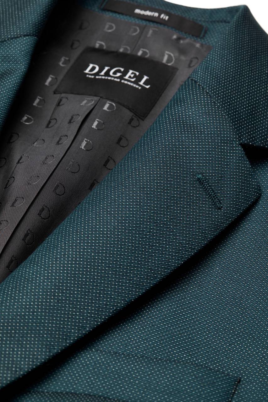 Digel Abito Verde Fantasia Piccola Digel Drop Sei Modern Fit Tessuto Reda 110's