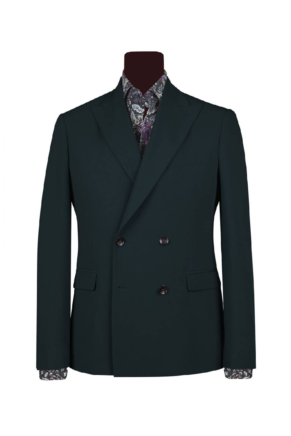 Simbols Abito verde inglese slim fit doppiopetto simbols stretch