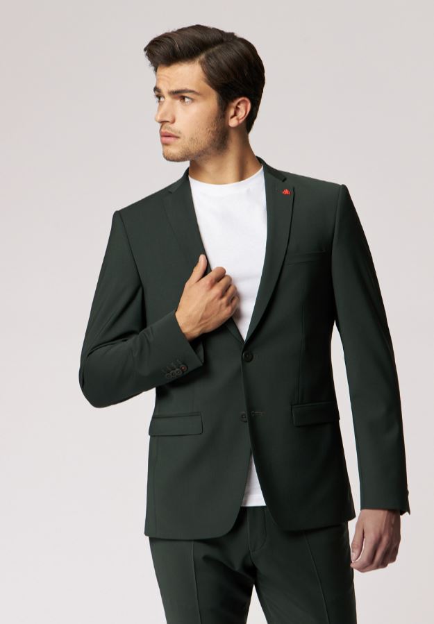 Roy Robson Abito Verde Scuro Roy Robson Extra Slim Fit In Lana Stretch