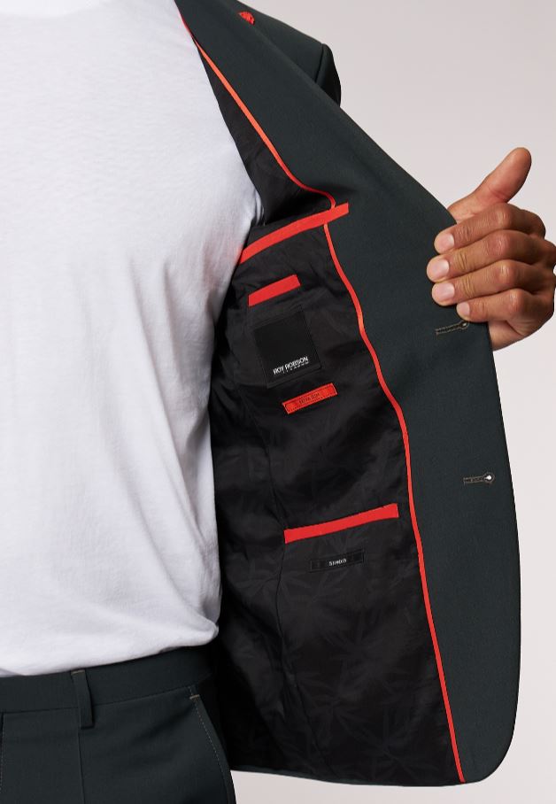 Roy Robson Abito Verde Scuro Roy Robson Extra Slim Fit In Lana Stretch