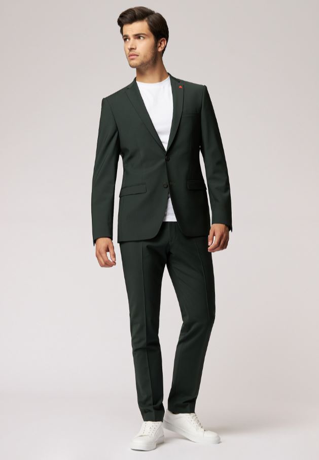 Roy Robson Abito verde scuro roy robson extra slim fit in lana stretch
