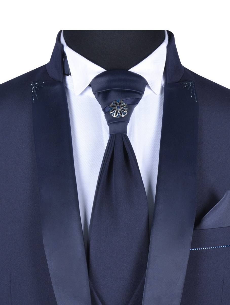 Baggi Abito Da Sposo Baggi Cerimonia Blu Slim Fit