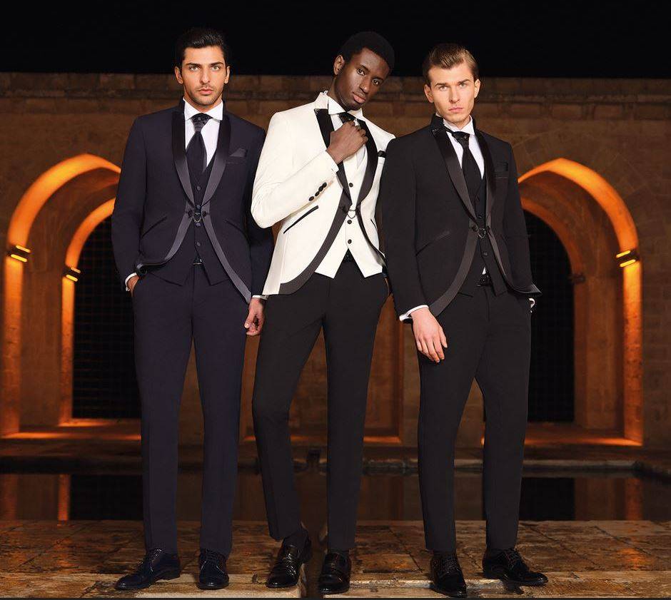 Baggi Abito da sposo baggi cerimonia ecru slim fit