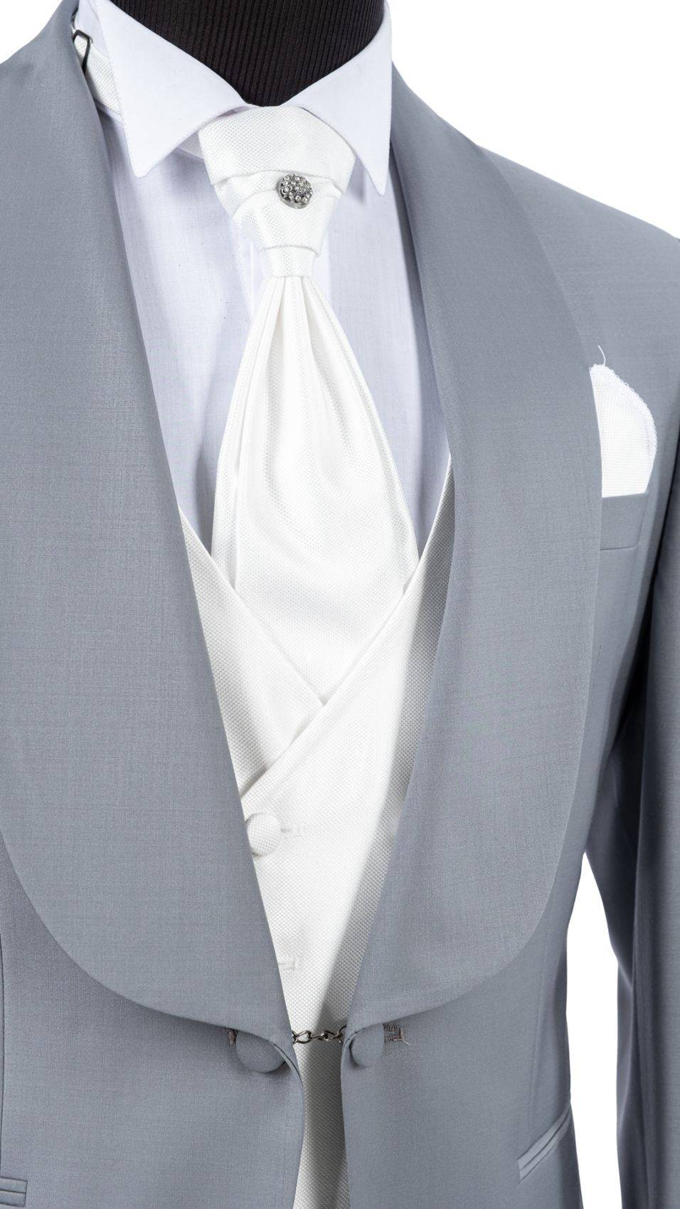 Baggi Abito Grigio Da Sposo Con Collo A Scialle