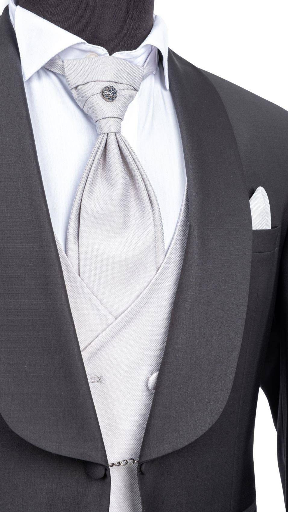 Baggi Abito Nero Da Sposo Con Collo A Scialle