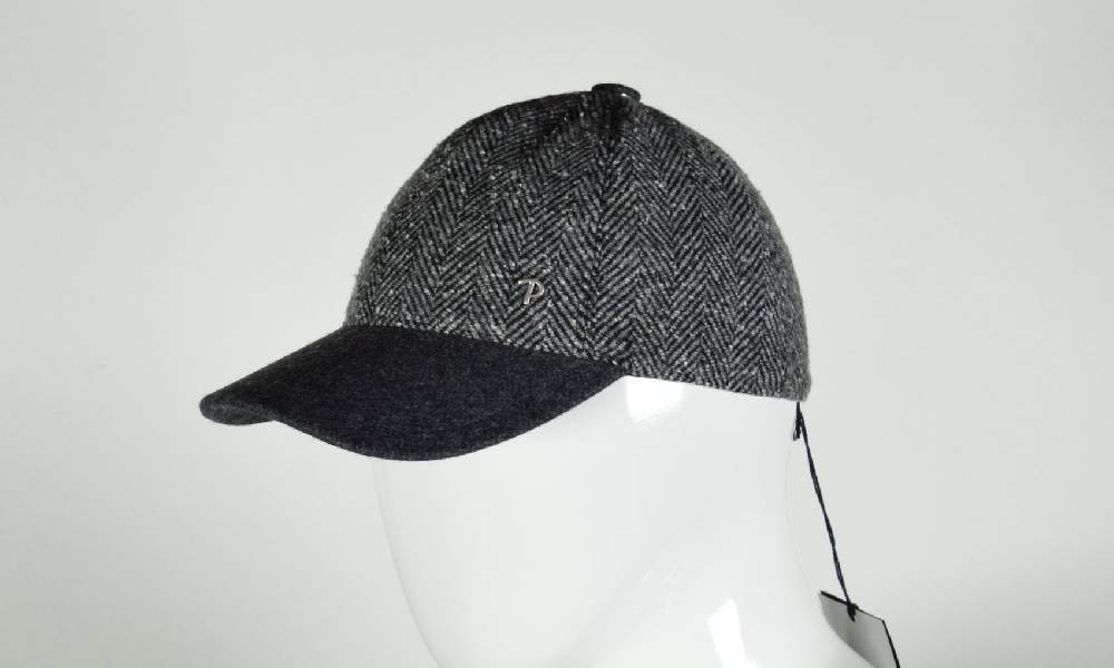 Panizza Berretto Baseball Panizza Grigio Spigato In Misto Lana