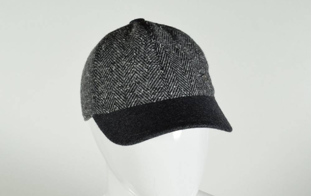 Panizza Berretto Baseball Panizza Grigio Spigato In Misto Lana