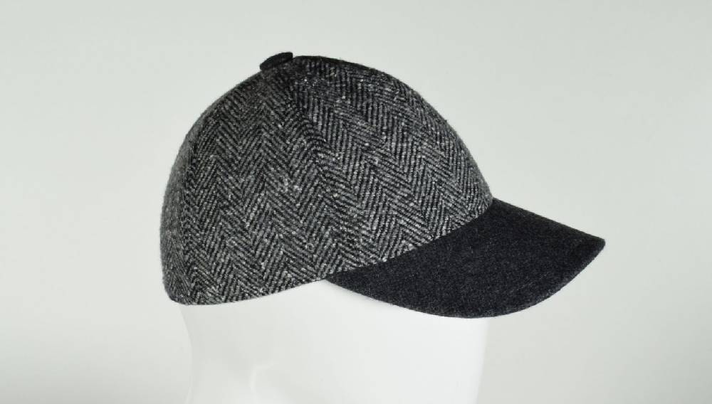 Panizza Berretto Baseball Panizza Grigio Spigato In Misto Lana