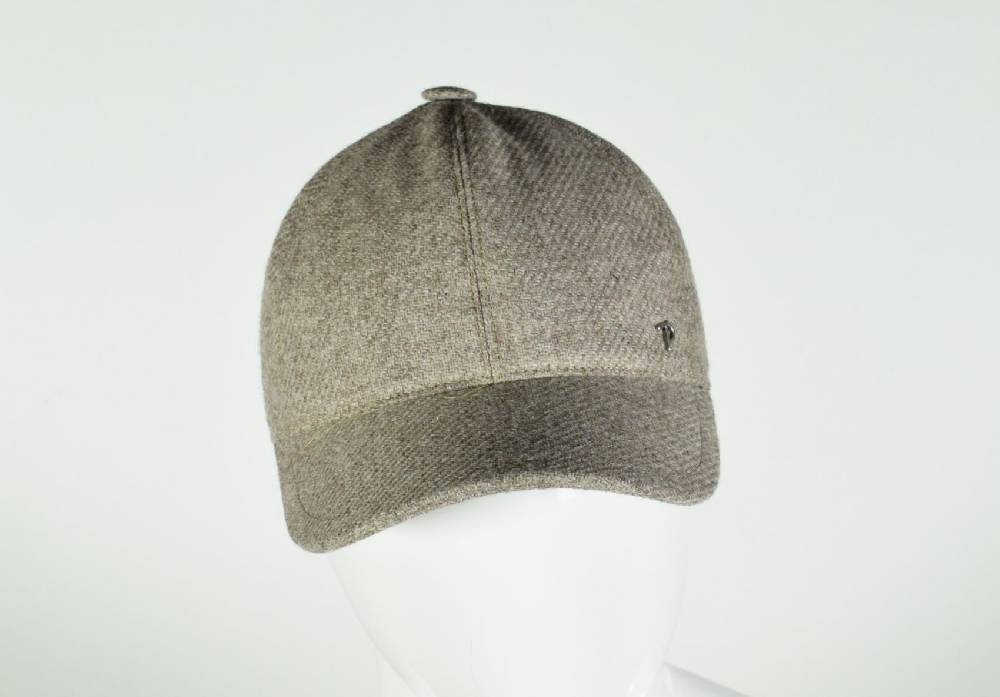 Panizza Berretto Baseball Panizza Tortora In Lana Shetland